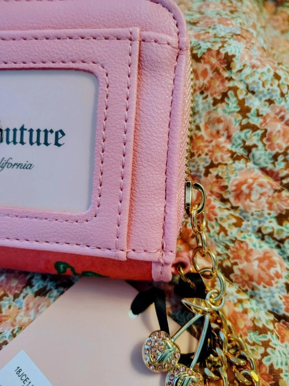 Juicy Couture Exclusive pink cherry blossom wallet Wristlet NWT